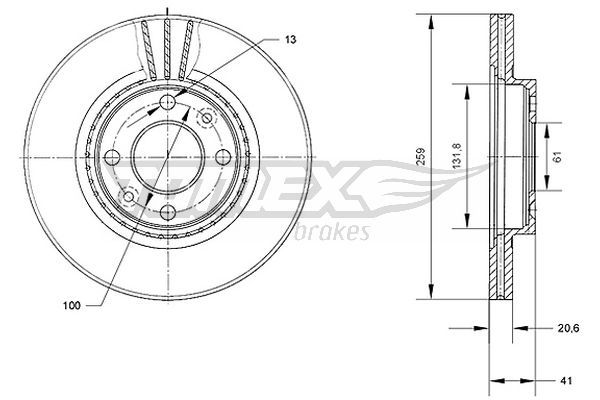 TOMEX BRAKES stabdžių diskas TX 70-10